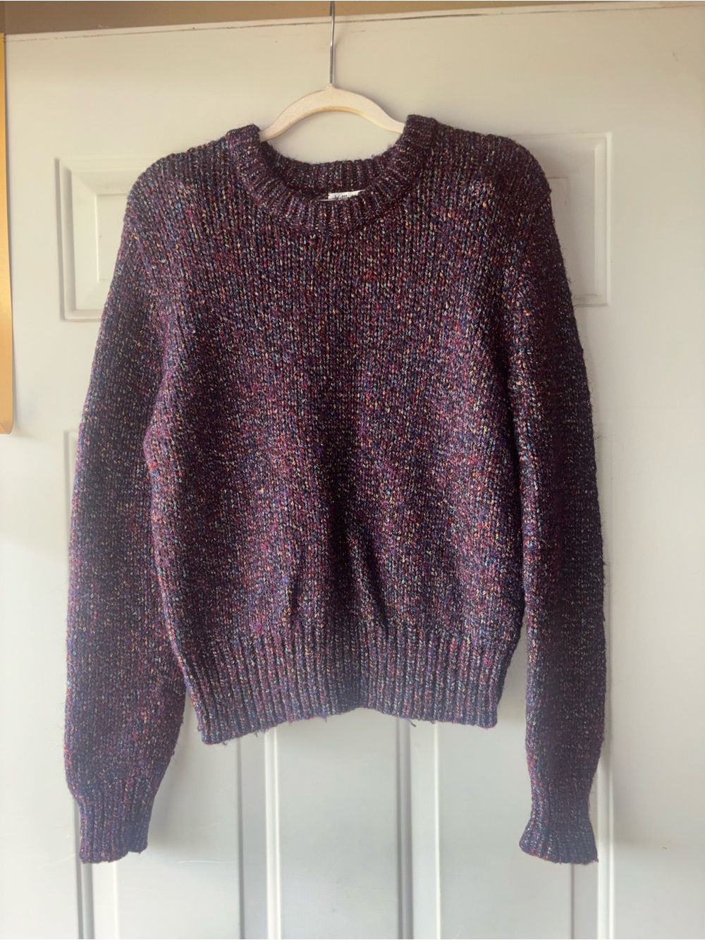 Madewell purple multicolor shimmer marled sweater size M